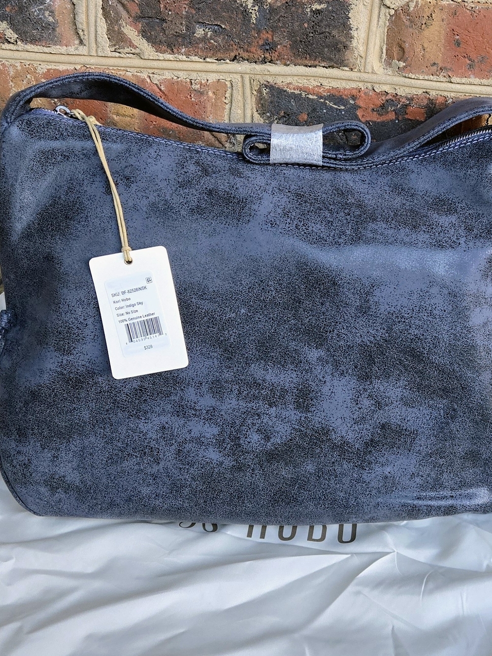 HOBO Distressed Kori Shoulder Bag - Buffed Navy